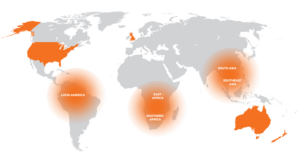 Destiny Rescue - Map with Regions where we work